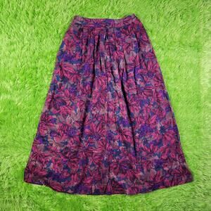 Vintage 80s Floral Midi Maxi Skirt, 6